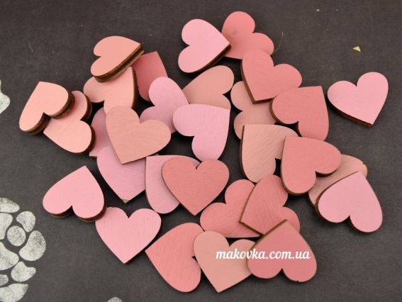 Набор Сердечки Розовые, 20х25мм, 30 шт в уп. Набор Сердечки Розовые, 20х25мм, 30 шт в уп.