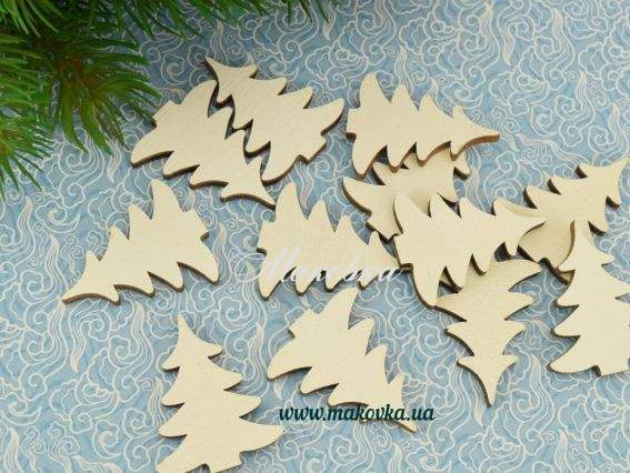 Набір Ялинки, розмір 40х32 мм, 10 шт в уп, білі