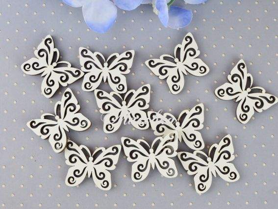 Набір Метелики ажурні фанера, 10шт білі