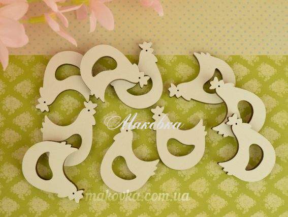 Набір Курочки, фанера, білі, 10шт