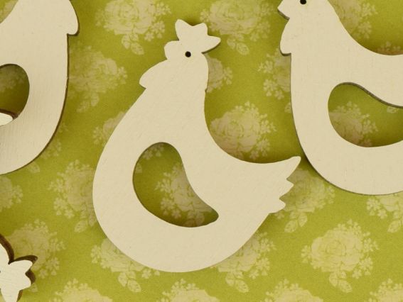 Набір декоративних елементів із фанери Курочки 10шт №2694