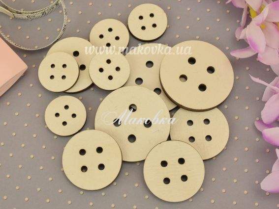 Набор Пуговицы , микс размеров, 12 шт в уп, белые Набор Пуговицы , микс размеров, 12 шт в уп, белые