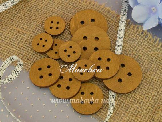 Набор Пуговицы , микс размеров, 12 шт в уп, коричневые Набор Пуговицы , микс размеров, 12 шт в уп, коричневые