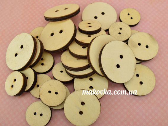Набор Пуговицы большой, Круглые с двумя отверстиями, микс размеров, натуральный цвет Набор Пуговицы большой, Круглые с двумя отверстиями, микс размеров, натуральный цвет