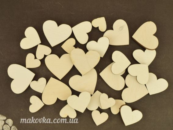 Набор Сердечки микс, белые, 30шт,фанера Набор Сердечки микс, белые, 30шт,фанера