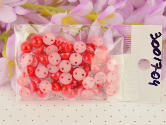 Полубусины пришиваемые 8 мм, круглые гладкие, цвет Красный  10г/уп.