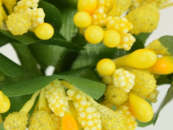 Декоративный Букетик Разноцвет желтый (из разных элементов), 12 шт/уп