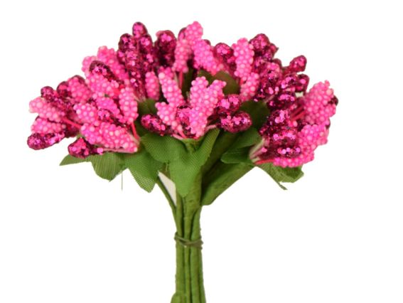 Букетик Разноцвет (из разных элементов), 12 шт/уп Фуксия с блеском Букетик Разноцвет (из разных элементов), 12 шт/уп Фуксия с блеском