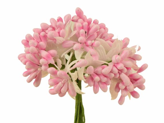 Букетик Тичинки-крапельки гладкі FL24, 9,5 см Рожеві 02