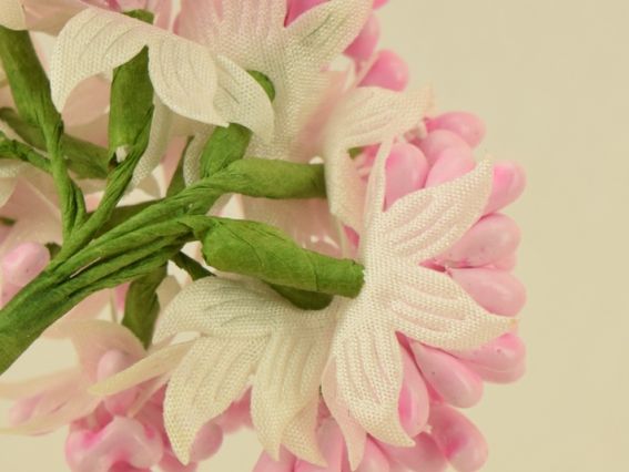 Букетик (Тичинки з білими чашолистками)  FL24, 9,5см, Рожевий 02 (разноцвет)