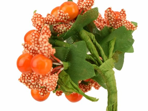 Букетик (из разных элементов) Разноцвет с ягодками, FL14 , 12 шт в уп  Помаранчевий 05