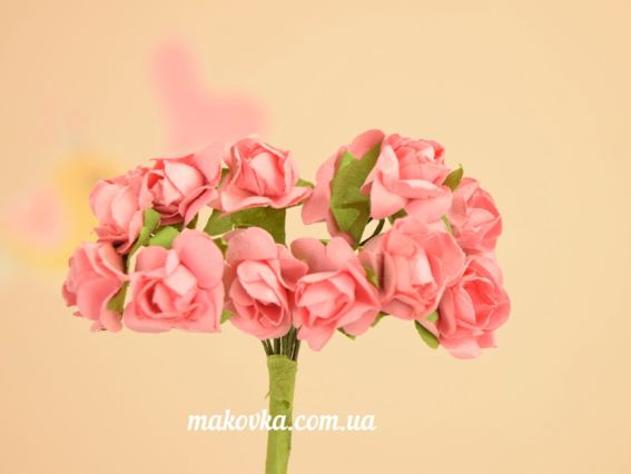 Набор Розочек, 15 мм пионовый розовый, 12 шт/уп Набор Розочек, 15 мм пионовый розовый, 12 шт/уп