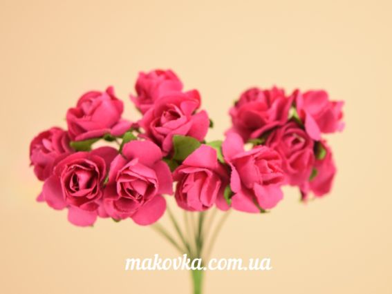 Набор Розочек, 15 мм, малиновые, 12 шт/уп Набор Розочек, 15 мм, малиновые, 12 шт/уп