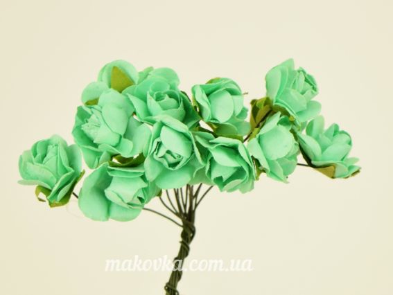 Набор Розочек, 15 мм салатовые, 12 шт/уп Набор Розочек, 15 мм салатовые, 12 шт/уп