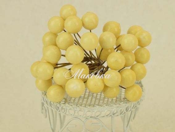 Ягоди калина FL01 АЙВОРІ 10 круглі, 12 мм, 40 шт Ягоди калина FL01 АЙВОРІ 10 круглі, 12 мм, 40 шт