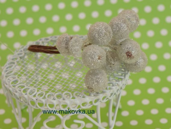 Набор ягод, Серебристые в инее, 10 шт/уп Набор ягод, Серебристые в инее, 10 шт/уп