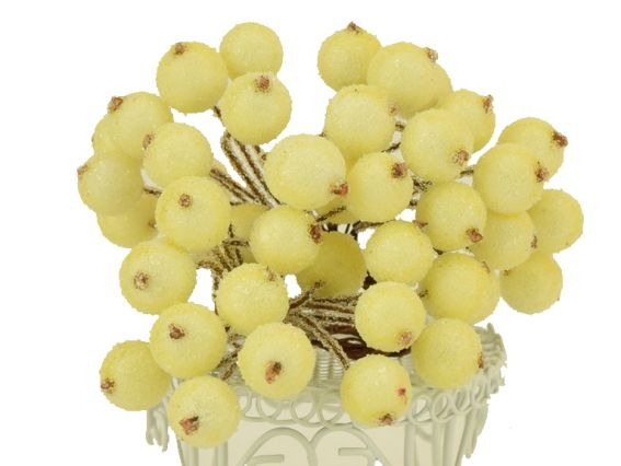 Ягоды калина в сахаре, круглые, 12 мм, FL02 Кремовые , 40 шт Ягоды калина в сахаре, круглые, 12 мм, FL02 Кремовые , 40 шт