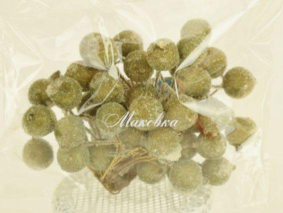 Ягоды калина в сахаре, круглые, 12 мм, FL02 античное золото, 40 шт Ягоды калина в сахаре, круглые, 12 мм, FL02 античное золото, 40 шт