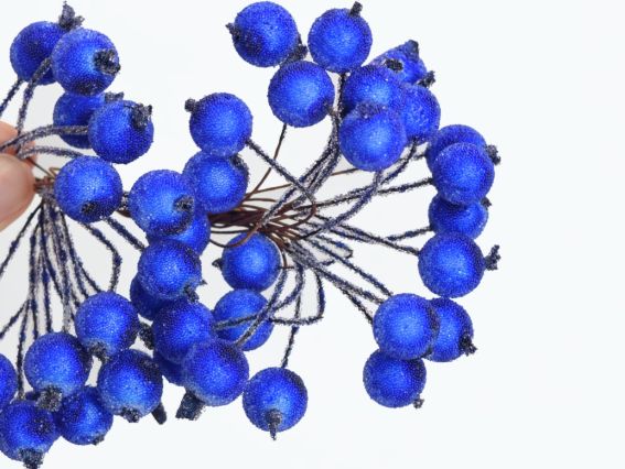 Ягоди Калина Цукрова 12мм, FL202-01 сині, 40шт/уп