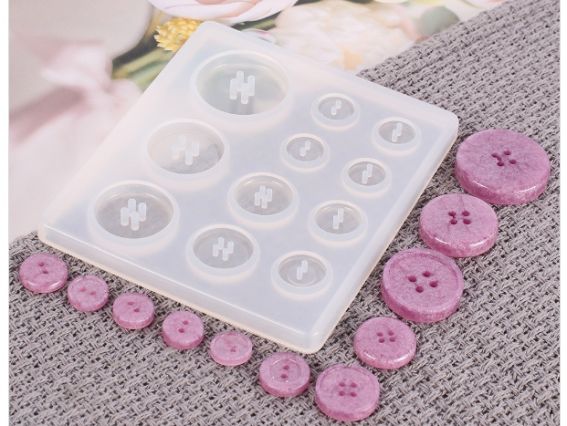Силиконовая форма Пуговицы 11 вариантов для эпоксидной смолы СЛ-02