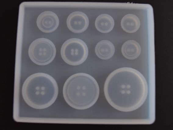 Силиконовая форма Пуговицы 11 вариантов для эпоксидной смолы СЛ-02