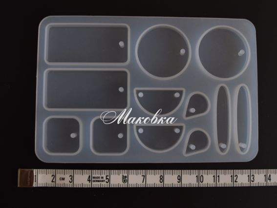 СЛ-03 силіконова форма для епоксидної смоли, 6 варіантів прикрас по 2 шт.