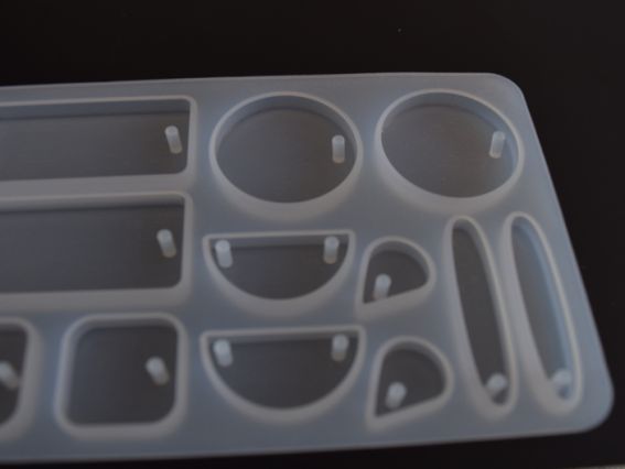 СЛ-03 силиконовая форма для эпоксидной смолы, 12 вариантов украшений (геометрические формы)