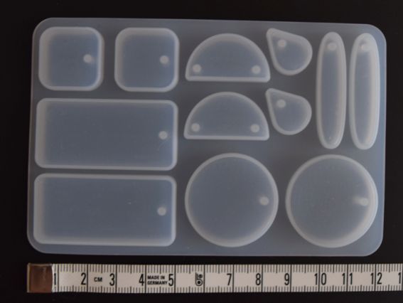 СЛ-03 силиконовая форма для эпоксидной смолы, 12 вариантов украшений (геометрические формы)