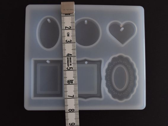 СЛ-04 силиконовая форма для эпоксидной смолы, 6 вариантов по 1 шт (рамки и фигуры)