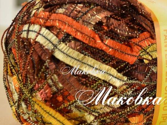 Rena гамзе пряжа 01 желто-коричневый меланж, вкрапления золотого люрекса