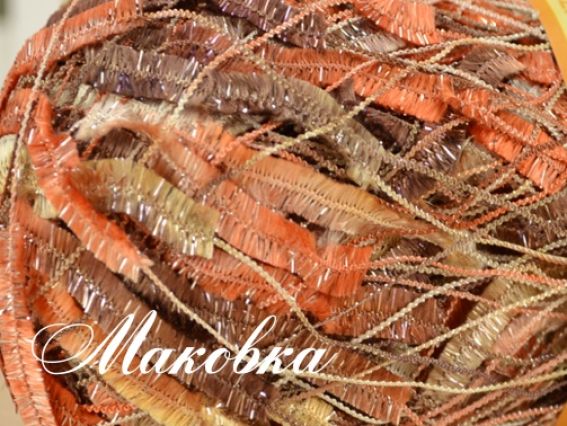 Rena гамзе пряжа 07 Коричнево-абрикосовый меланж, вкрапления серебристого люрекса