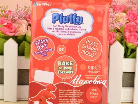 Пластика запекаемая Pluffy, 113 г, Sculpey, PL2006, Красная Пластика запекаемая Pluffy, 113 г, Sculpey, PL2006, Красная
