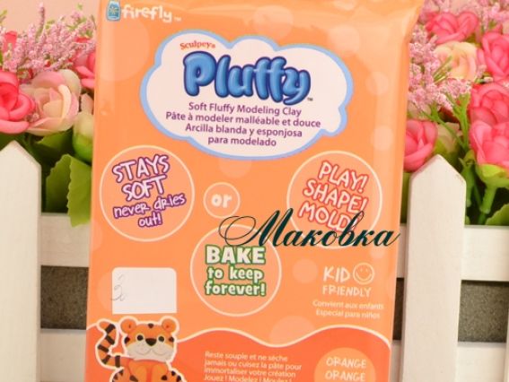 Пластика запекаемая Pluffy, 113 г, Sculpey, PL2012, Оранжевая Пластика запекаемая Pluffy, 113 г, Sculpey, PL2012, Оранжевая