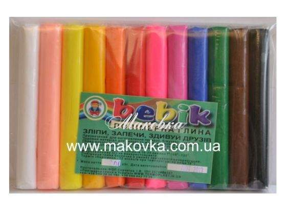Набір полімерної глини Бебік, 12 кольорів 190026 Набір полімерної глини Бебік, 12 кольорів 190026
