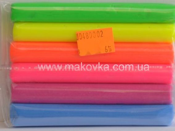 Набір полімерної глини Бебік, Флуоресцентна 6 кольорів