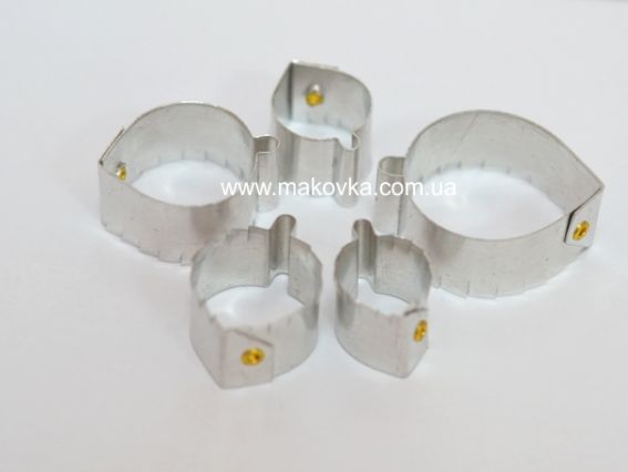 Формы для лепки (каттеры) листочков Розы (02-0075), 5 шт, маленькие Формы для лепки (каттеры) листочков Розы (02-0075), 5 шт, маленькие