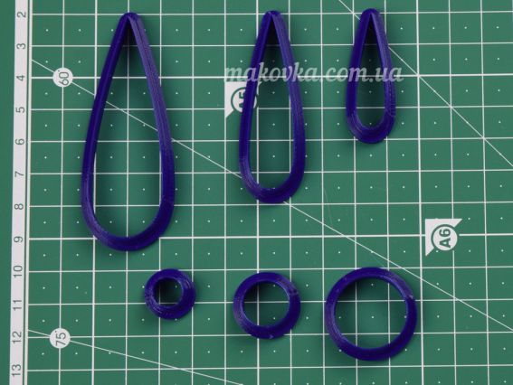 Форми для вирізання (вирубки) з глини Набір №10, Арт-0010, Круг та крапля, 6 шт