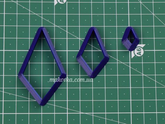 Арт-0013 Форми для вирізання (вирубки) з глини Набір №13,  чотирикутник, 3 шт