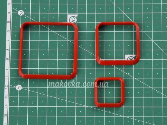 Форми для вирізання (вирубки) з глини Набір №24, Арт-0024, Квадрат, 3 шт