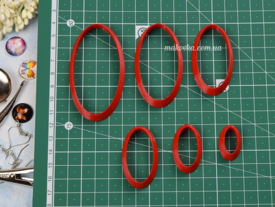 Арт-0031 Форми для вирізання (вирубки) з глини Набір №31,  еліпс, 6 шт