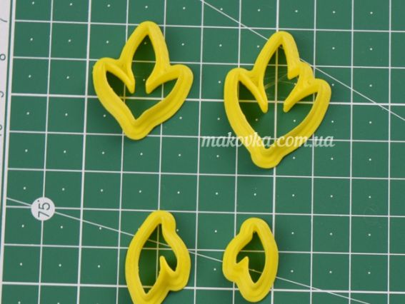 Арт-0033 Форми для вирізання (вирубки) з глини Набір №33,  маленькі листочки, 4 шт