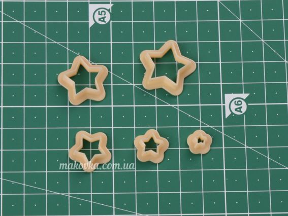 Арт-0061 Форми для вирізання (вирубки) з глини Набір №61, маленькі зірки 5шт