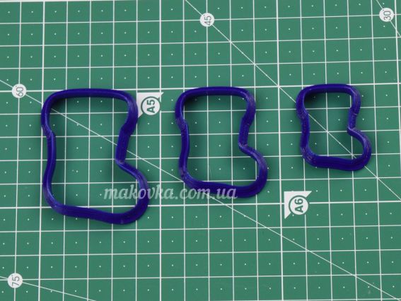 Арт-0033 Форми для вирізання (вирубки) з глини №170 Арт-0170, чобіток 3 шт