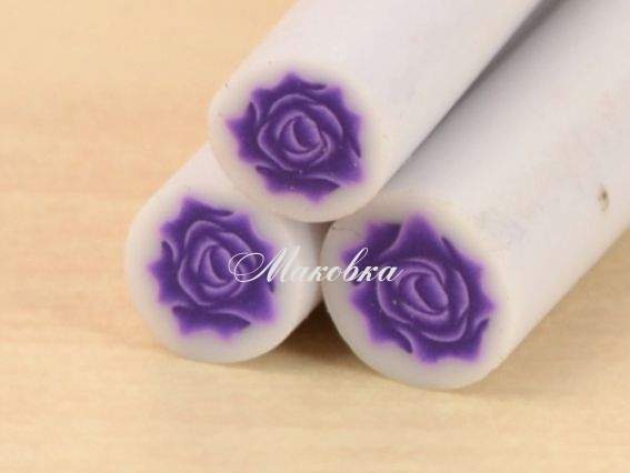 Палочка (колбаска) из полимерной глины №02 Роза фиолетовая, 1 шт