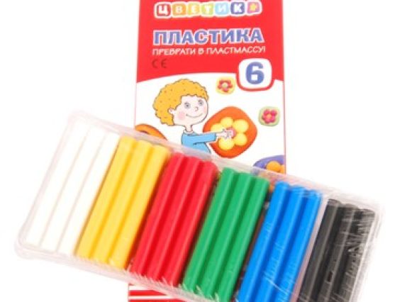 Детская пластика Цветик, 6 цветов, 120 гр, запекаемая Детская пластика Цветик, 6 цветов, 120 гр, запекаемая