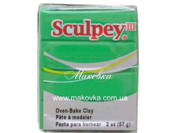 Пластика Sculpey III 57г, Зеленая Изумрудная 323