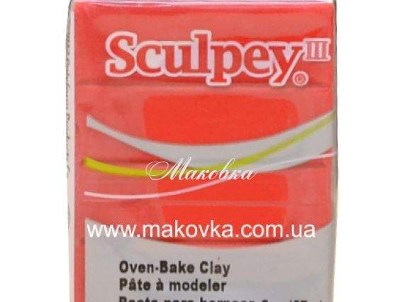 Пластика Sculpey III 57г, Красный насыщенный 583 Пластика Sculpey III 57г, Красный насыщенный 583