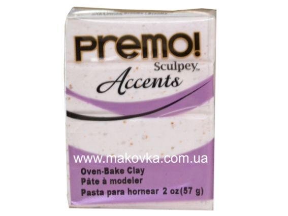 Пластика Premo Accents Sculpey  PE02 5061 Белый гранит 57г, Пластика Premo Accents Sculpey  PE02 5061 Белый гранит 57г,