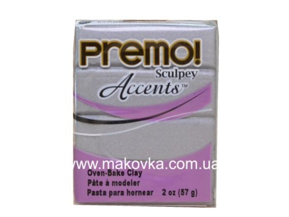 Пластика Premo Accents Sculpey  PE02 5129 Серебро Металлик 57г, Пластика Premo Accents Sculpey  PE02 5129 Серебро Металлик 57г,