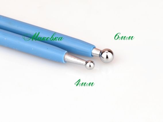 Стек з кульками 6 та 4 мм металевий з гумовим покриттям ручки